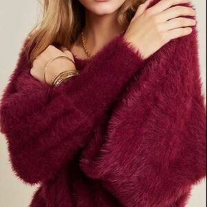 Anthropologie Eyelash Ember Dolman Sleeve Sweater Ruby M